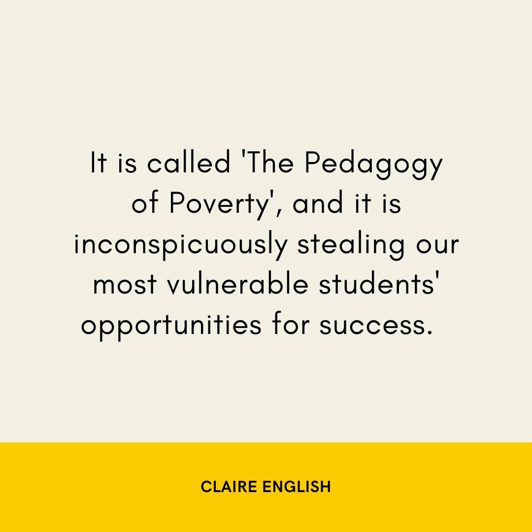 Some of you will be familiar with Claire&rsquo;s thought provoking work from her popular and on point Instagram page @theunteachables. Claire is an Australian teacher, currently living and working in London. 

I first learnt about the concept of &lsq