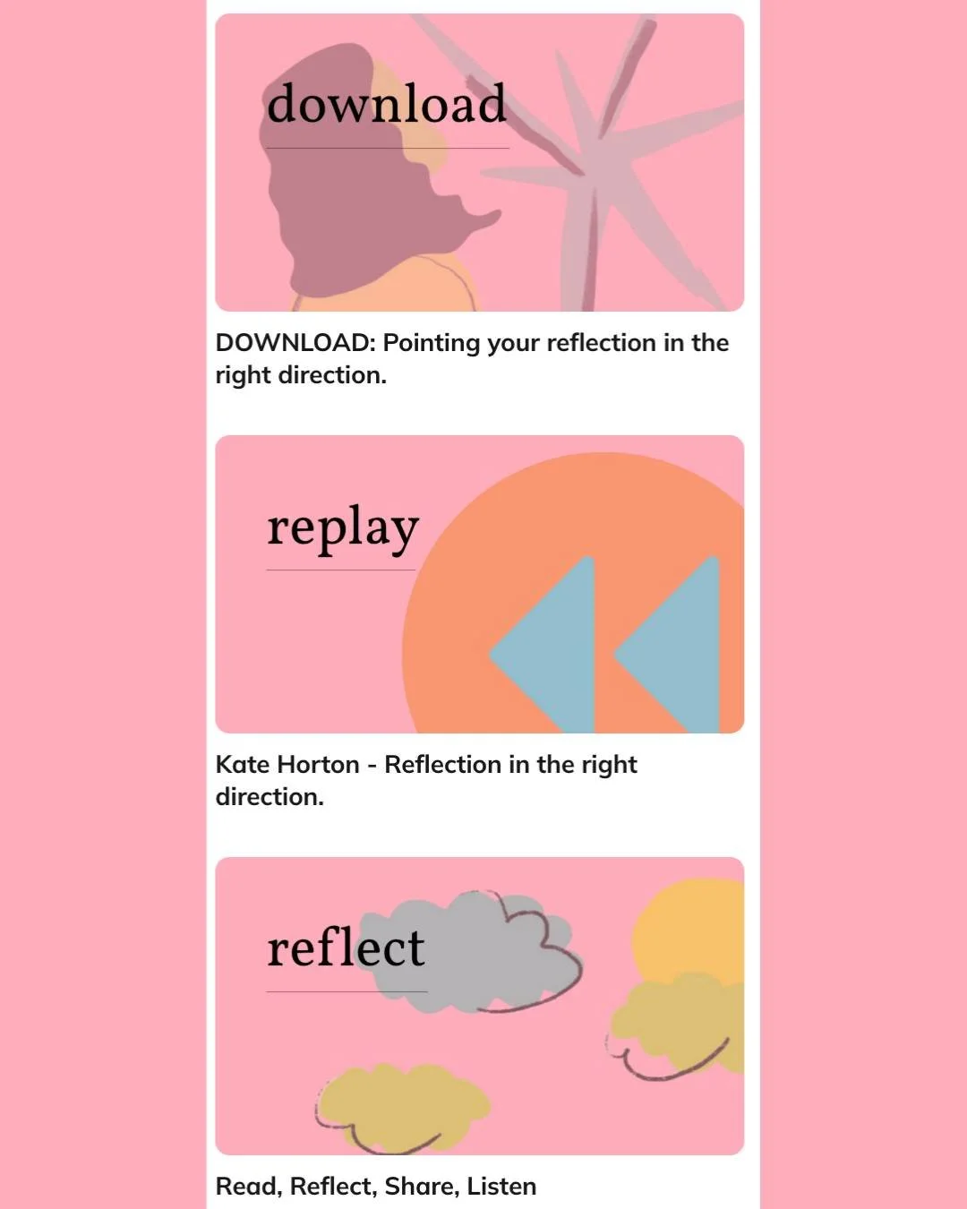 Let's talk about Wednesday night!!!!

We are still buzzing from how great it was to be chatting with our fave Kate Horton about reflection and just how important it is to our growth.

It was an inspirational and supportive chat - with so many epic ed
