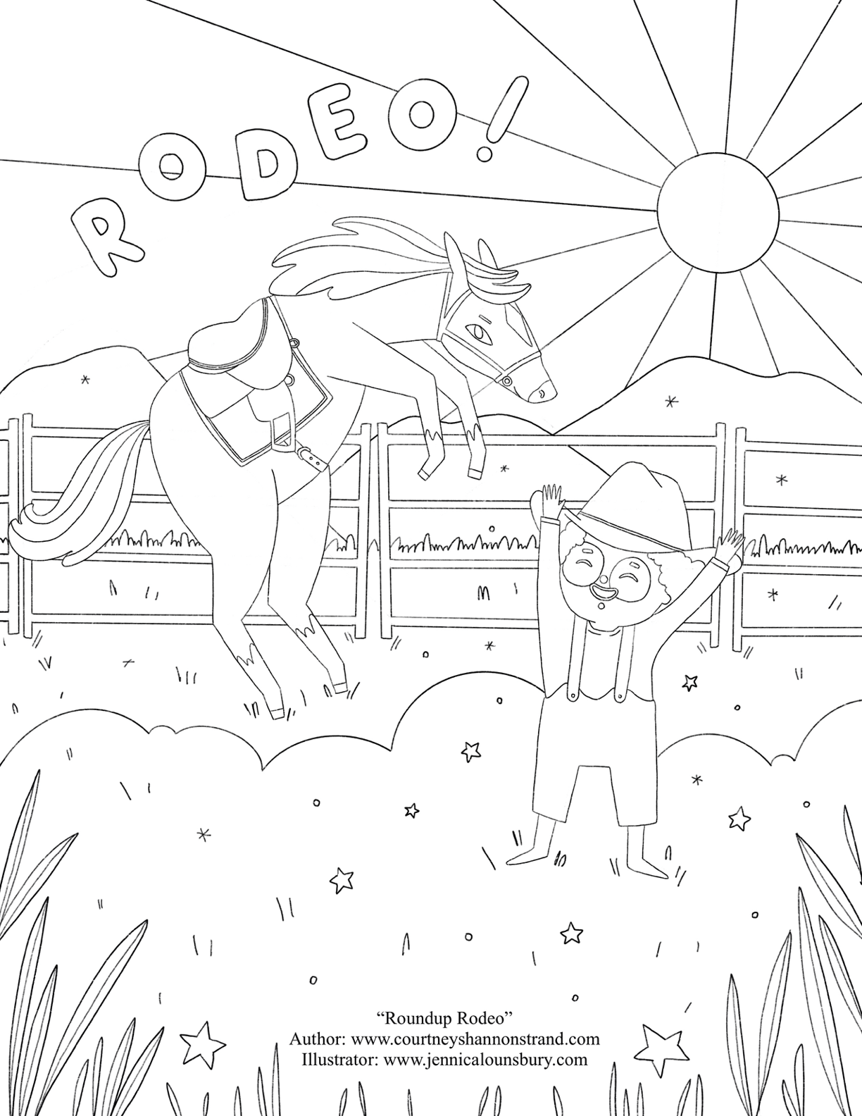 Free Roundup Rodeo Coloring Page