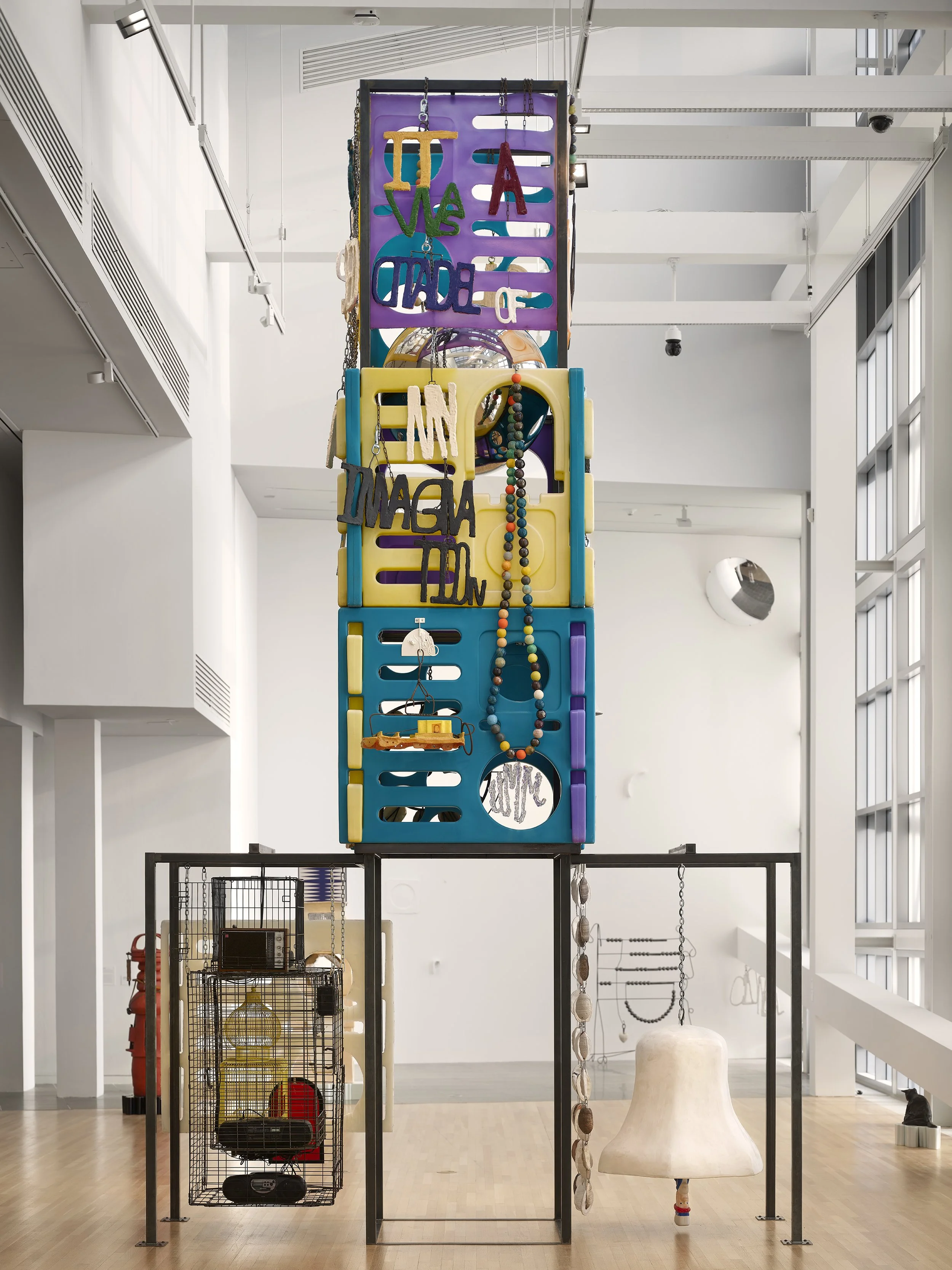 Untitled (radio clock tower with accessories) , 2023.