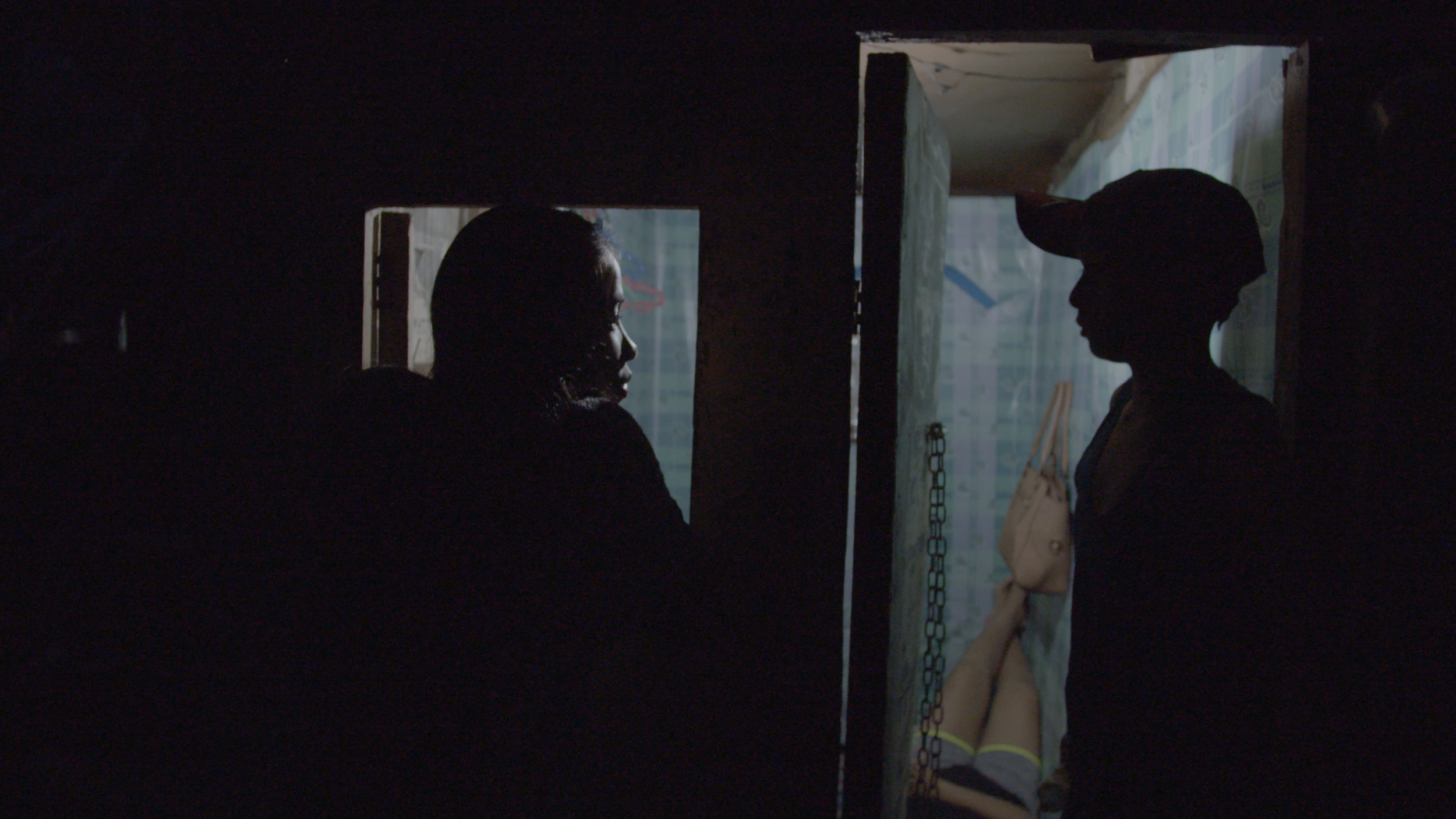Hope and her brother (in silhouette) 