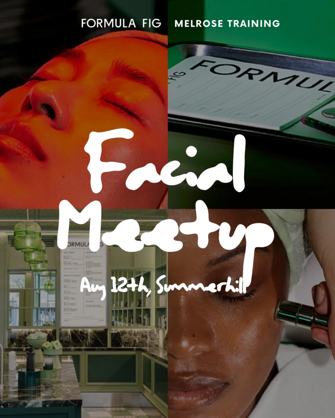✉️ FREE MINI FACIAL EVENT - LINK IN BIO
You&rsquo;re invited to our next @melrosetraining community meet-up with @formulafig.

To celebrate the launch of our new Rosedale training location, we&rsquo;re hosting a complimentary morning of self-care, co