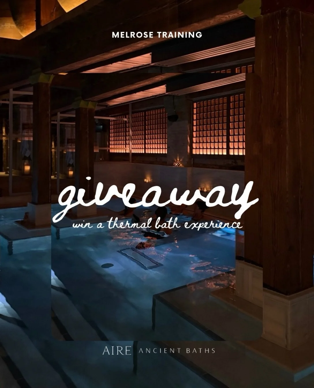 @aireancientbaths GIVEAWAY! 🧖&zwj;♀️💧✨

Your next excuse to slow down, switch off, and do something just for you.

We&rsquo;ve teamed up with @aireancientbaths to give one lucky winner an unforgettable wellness experience at AIRE Ancient Baths Toro