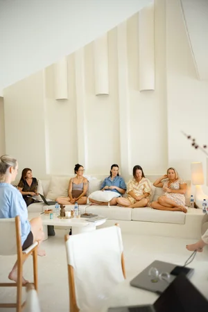 Retreat group in the living room