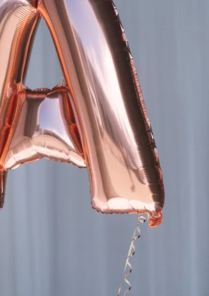 Rose gold AX balloon detail