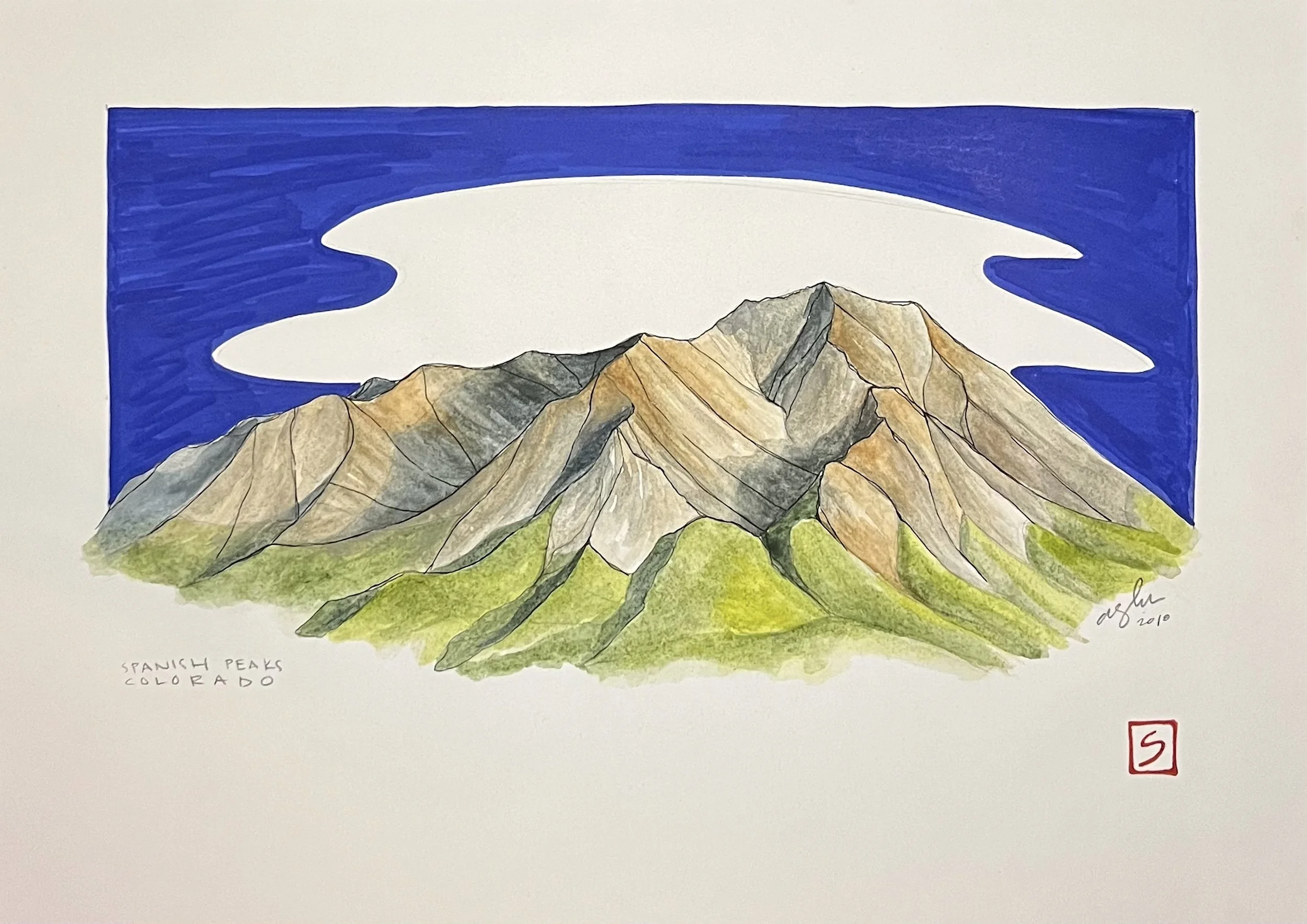 UNFRAMED_10X14_MixedMediaDrawing_SpanishPeaksCloudShape.jpg