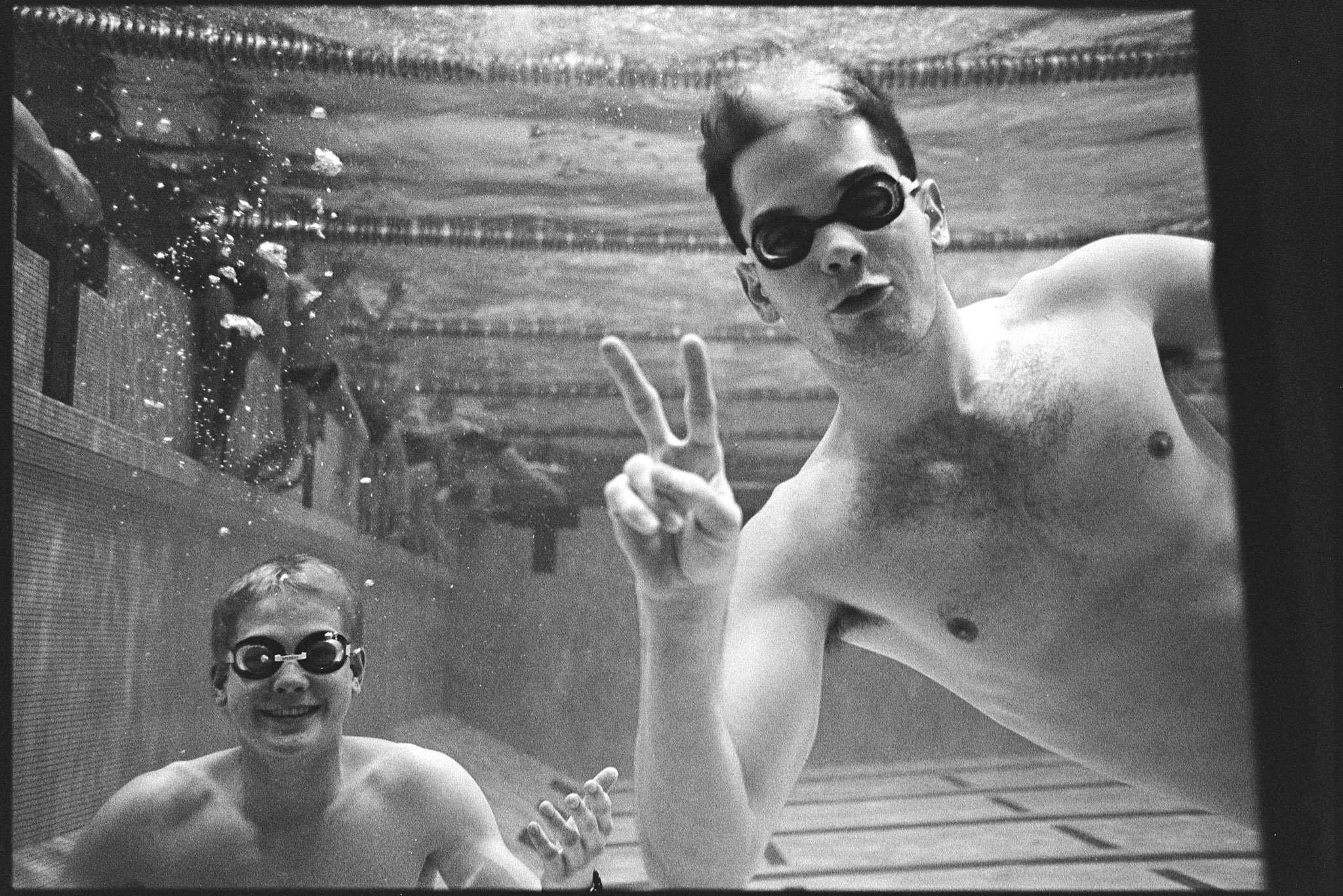 Swim team practice, February 17, 1988
