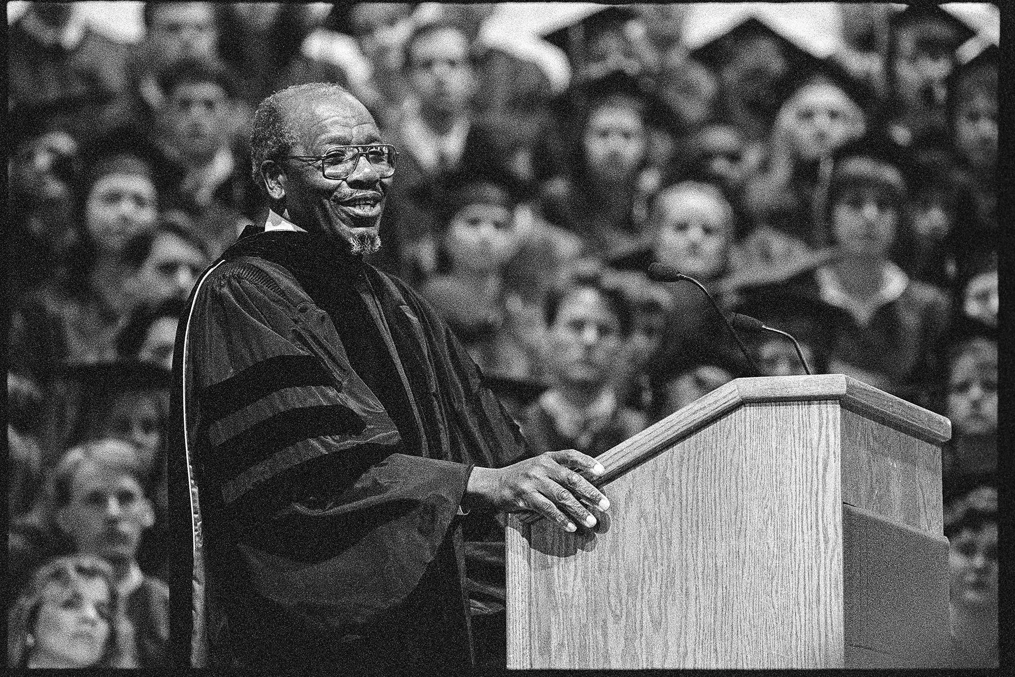 Dr John Perkins speaks at Commencement, May 1994