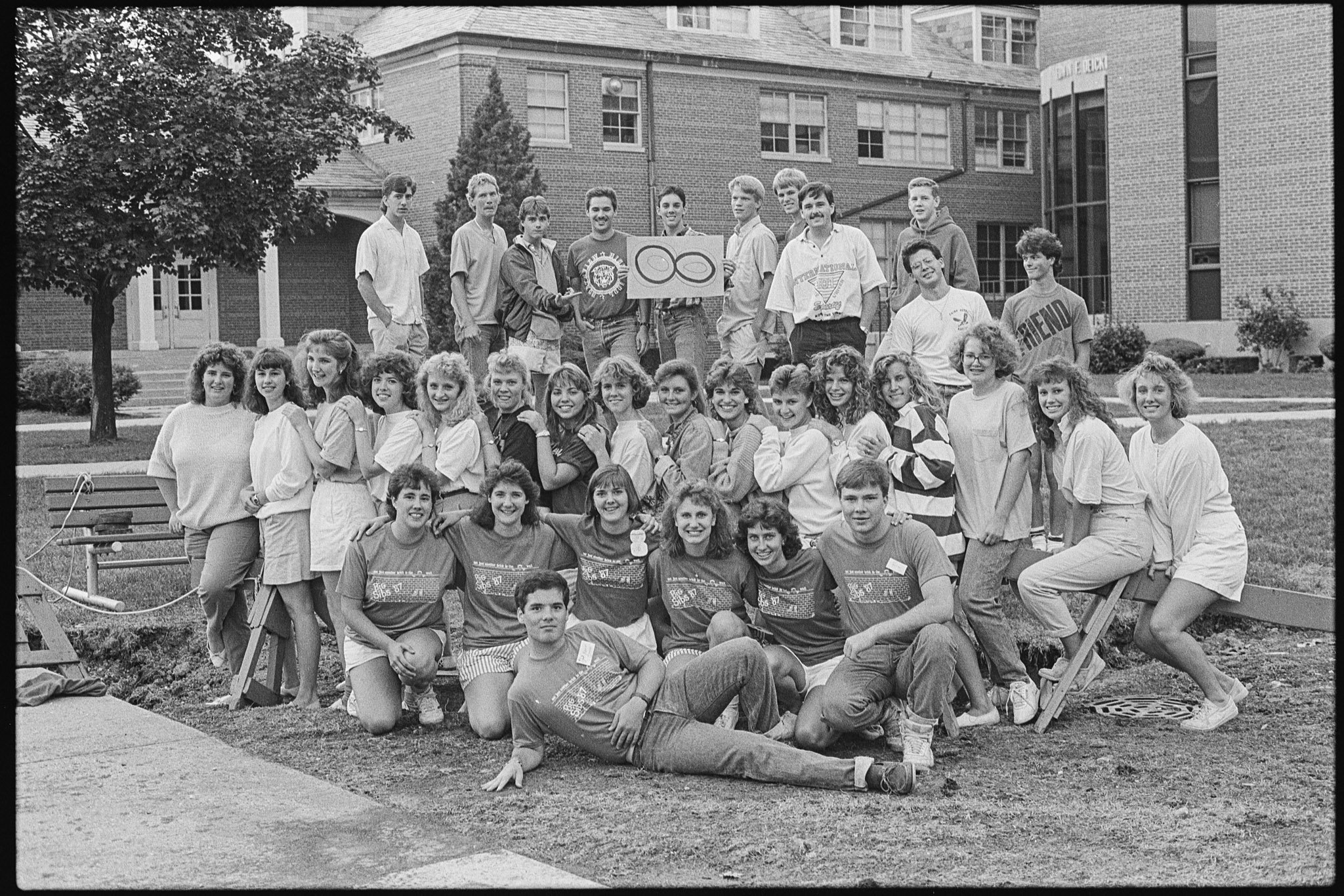 Big Sib/ Little Sib groups, Orientation Week, August 22, 1987