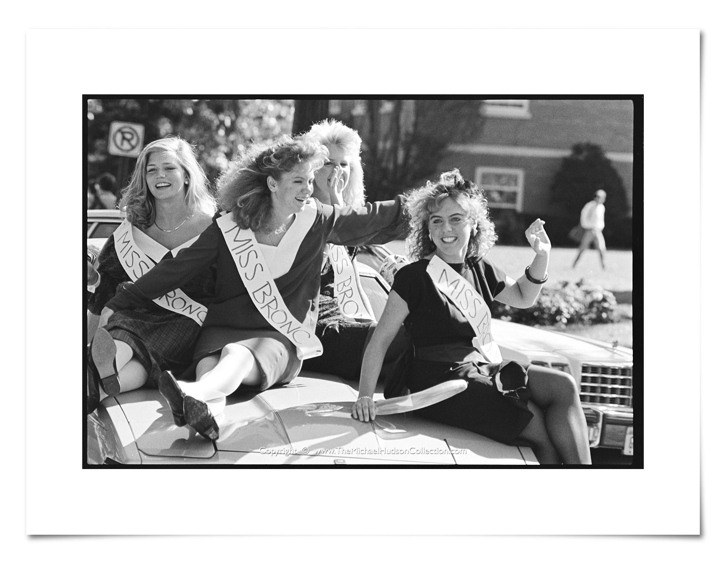 The "Bronc" (Larry McReynolds) parade after chapel, October 7, 1986