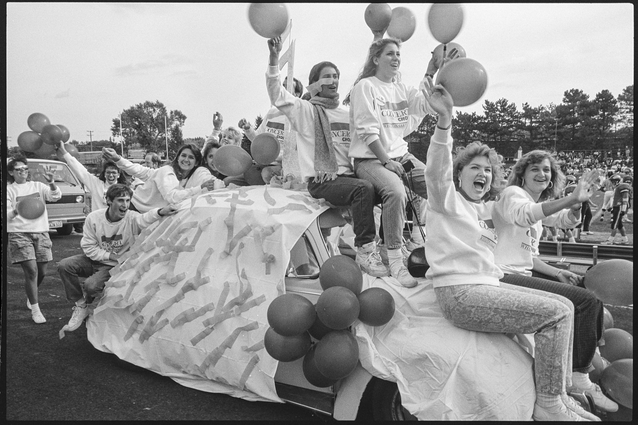 Concert Choir in the Homecoming parade, October 9, 1988