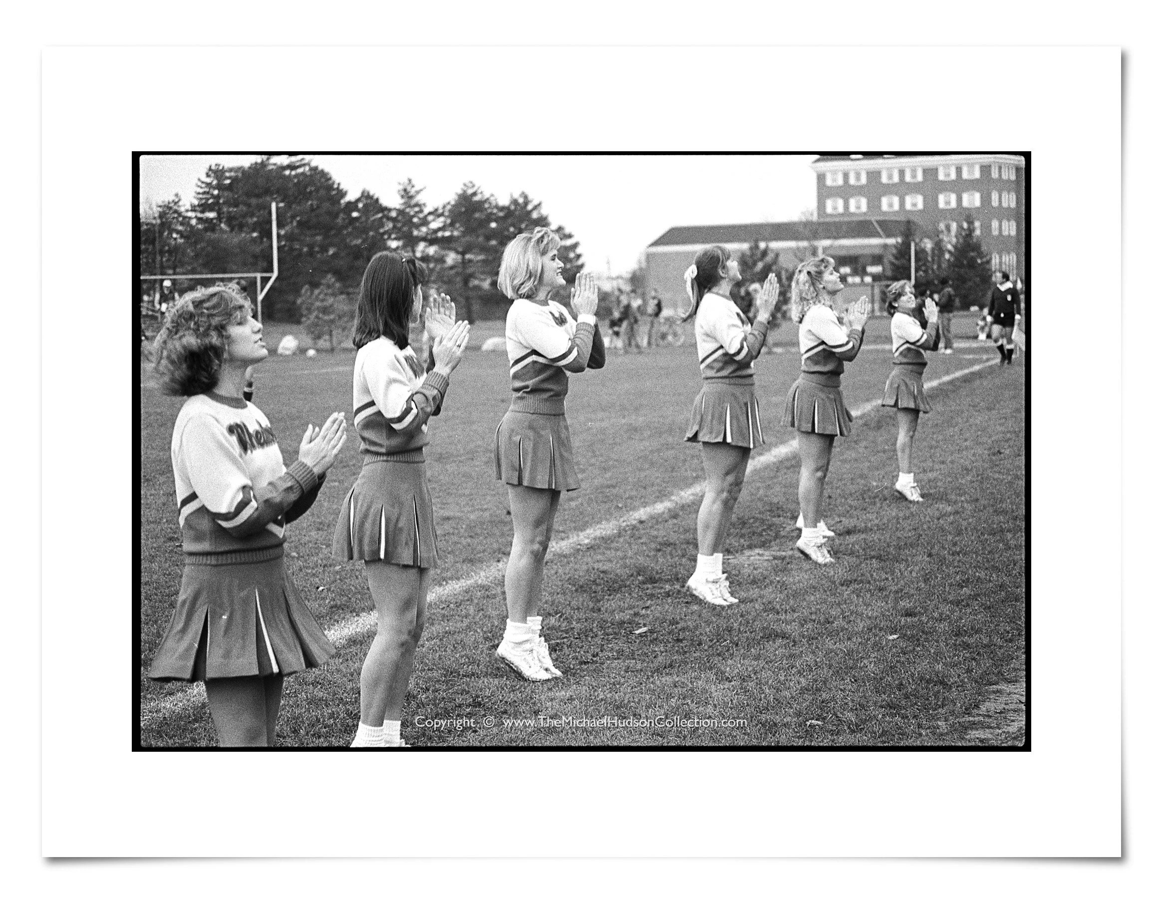Cheerleaders at Men's Soccer vs Principia, November 2, 1985