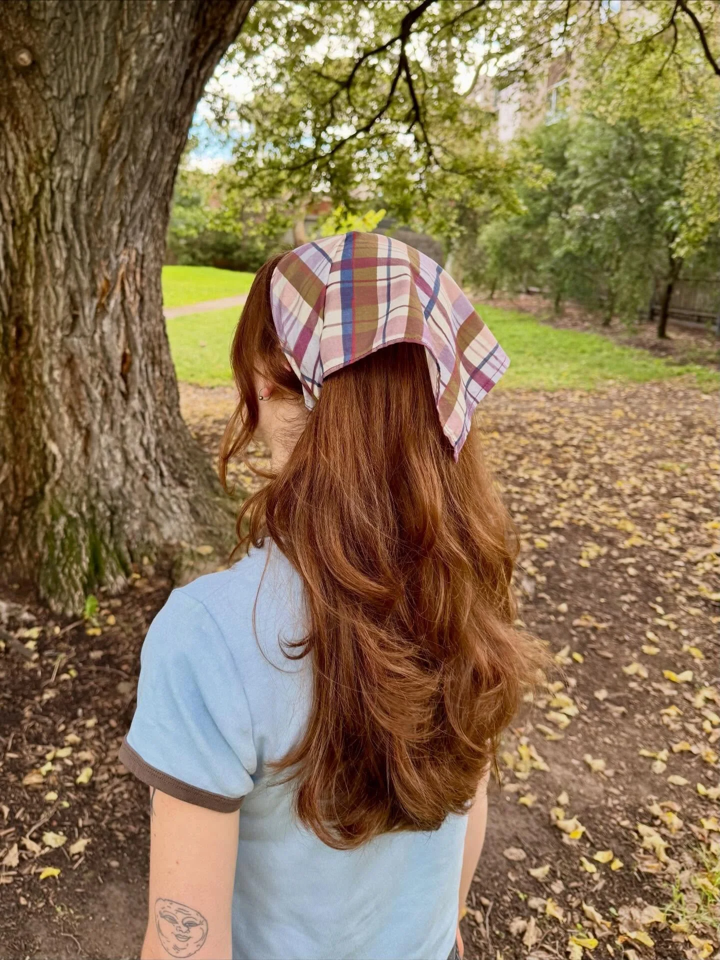 Bandanas are now live! 🩵🫶 

A hand-drawn berry, blue and chocolate brown plaid bandana made from 100% cotton. 

Printed locally here in Melbourne and hand sewn by myself 

Limited batch available +  a few scrunchies 
Link in my bio ✨

I&rsquo;ll be