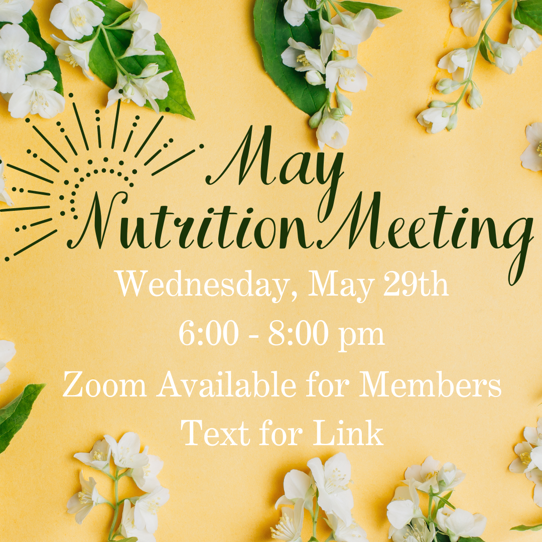 2nd May Nutrition Meeting!