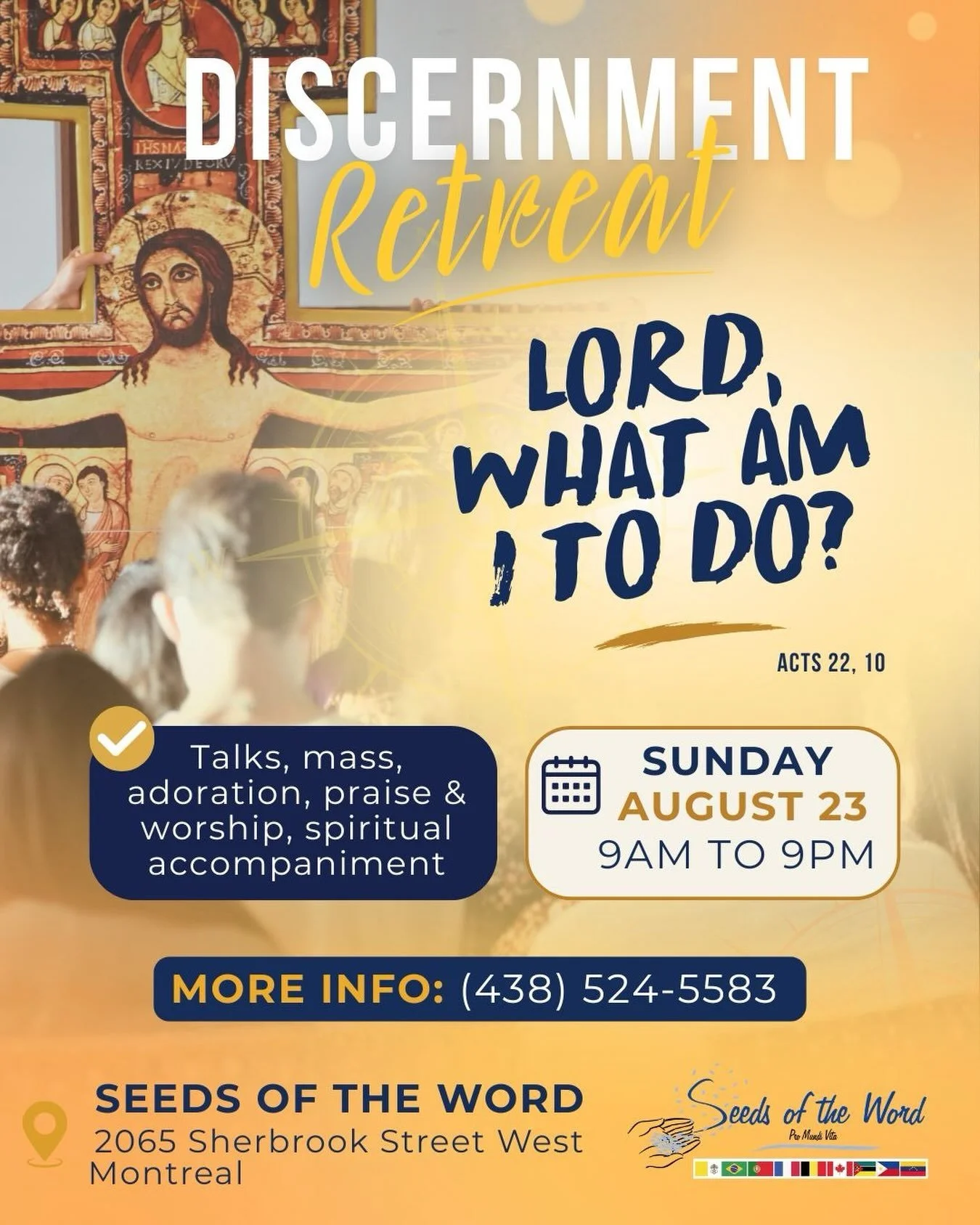 Our Community invites you to a day of prayer, silence, and discernment! A chance to step away from the noise, encounter the Lord, and seek His will for your life. &ldquo;Lord, what am I to do?&rdquo; (Acts 22:10)

Whether you are discerning your voca