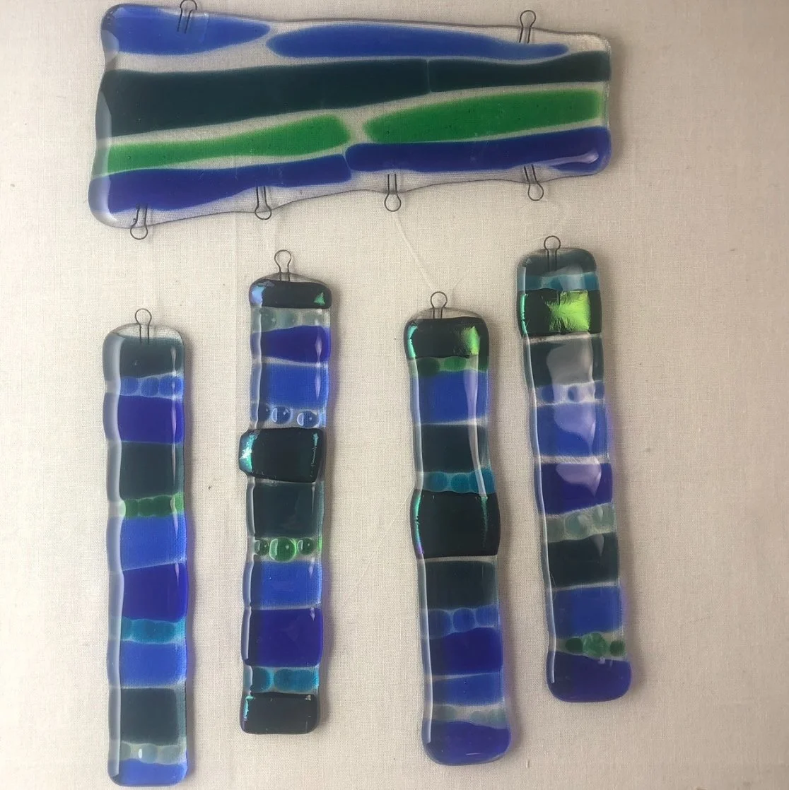fused glass windchime