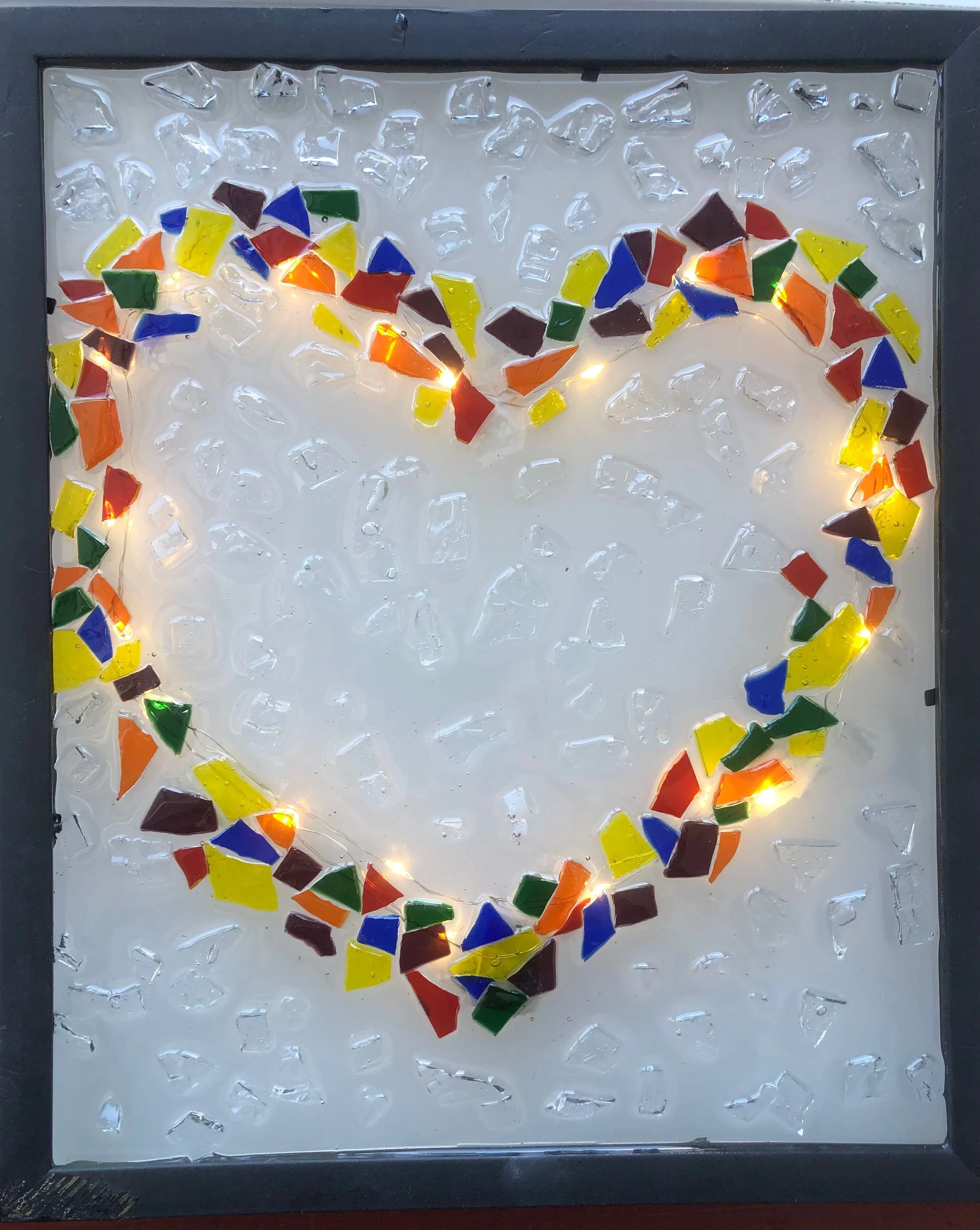 Light Up Heart with Resin Picture Frame