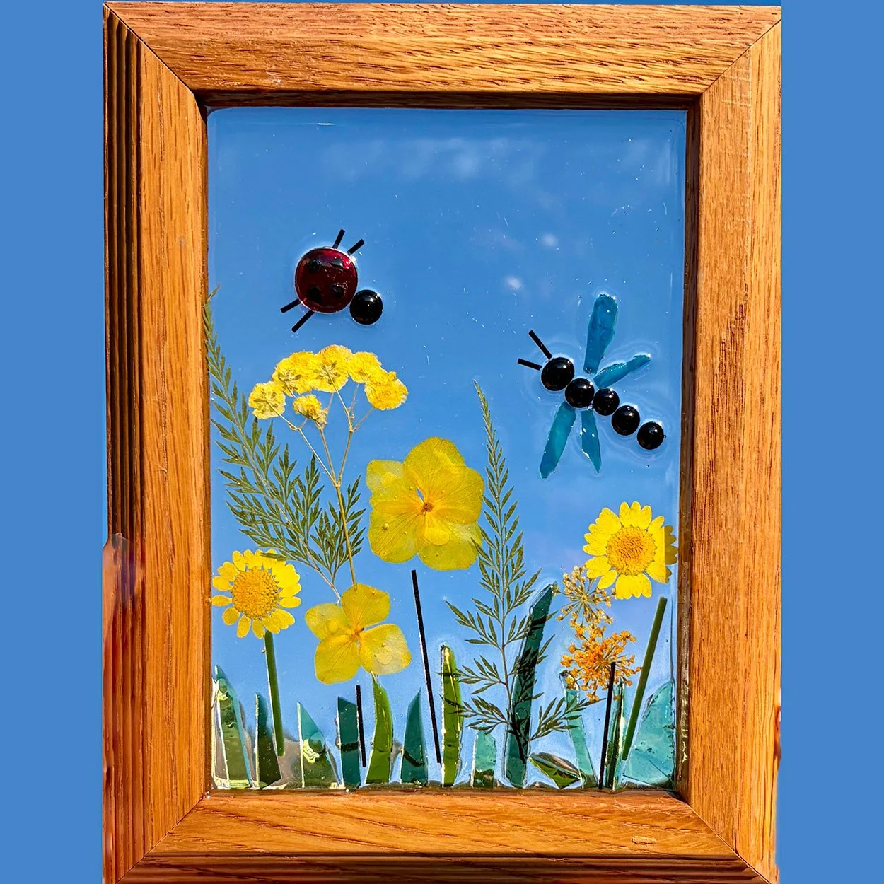 dried flowers and resin