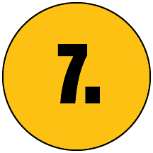 Yellow circle with a black numeral 7.5 inside.