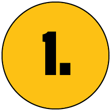 Yellow circle with the number 1 in black.