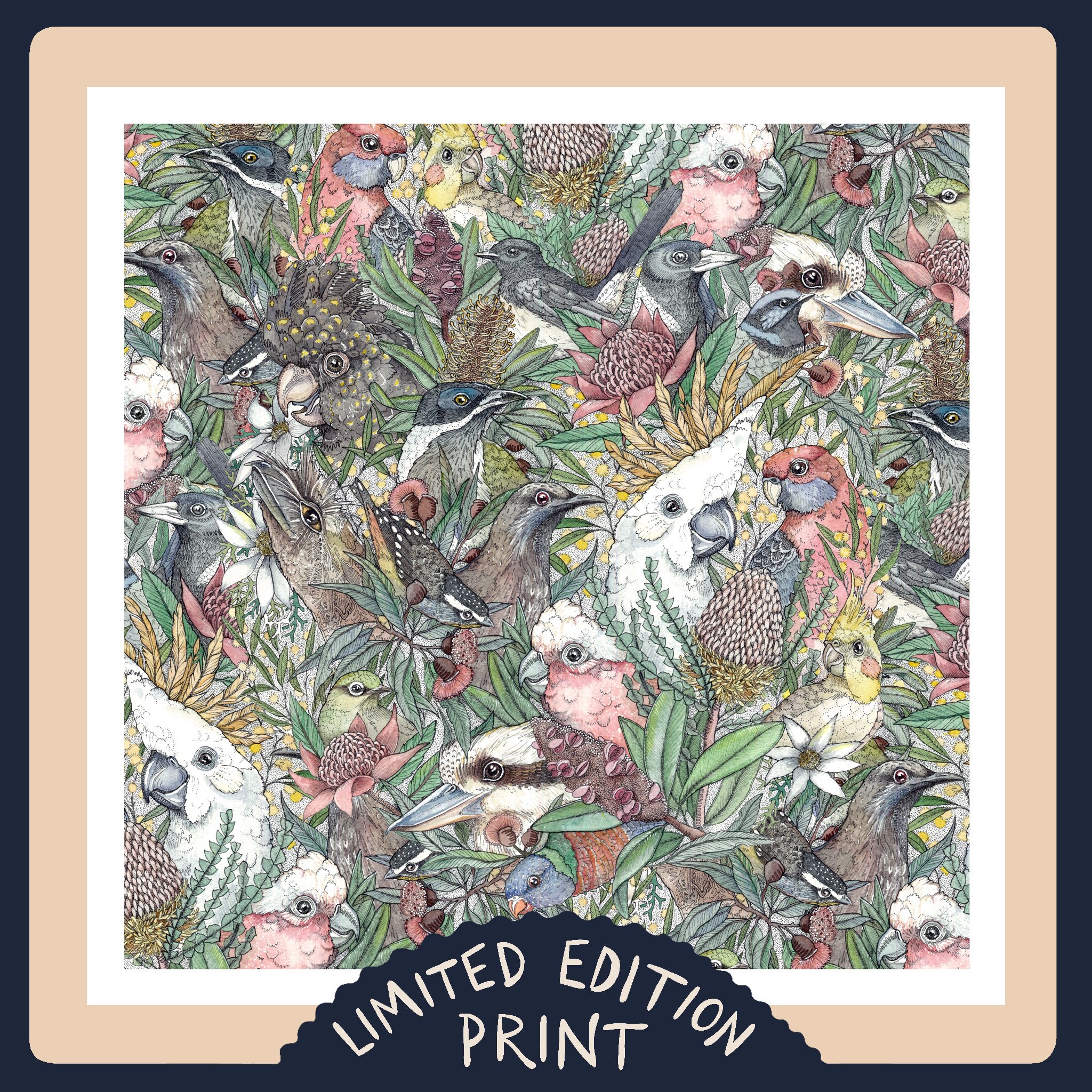 Bird Bouquet - Abundance- Limited Edition Print. (print to order- delayed shipping)