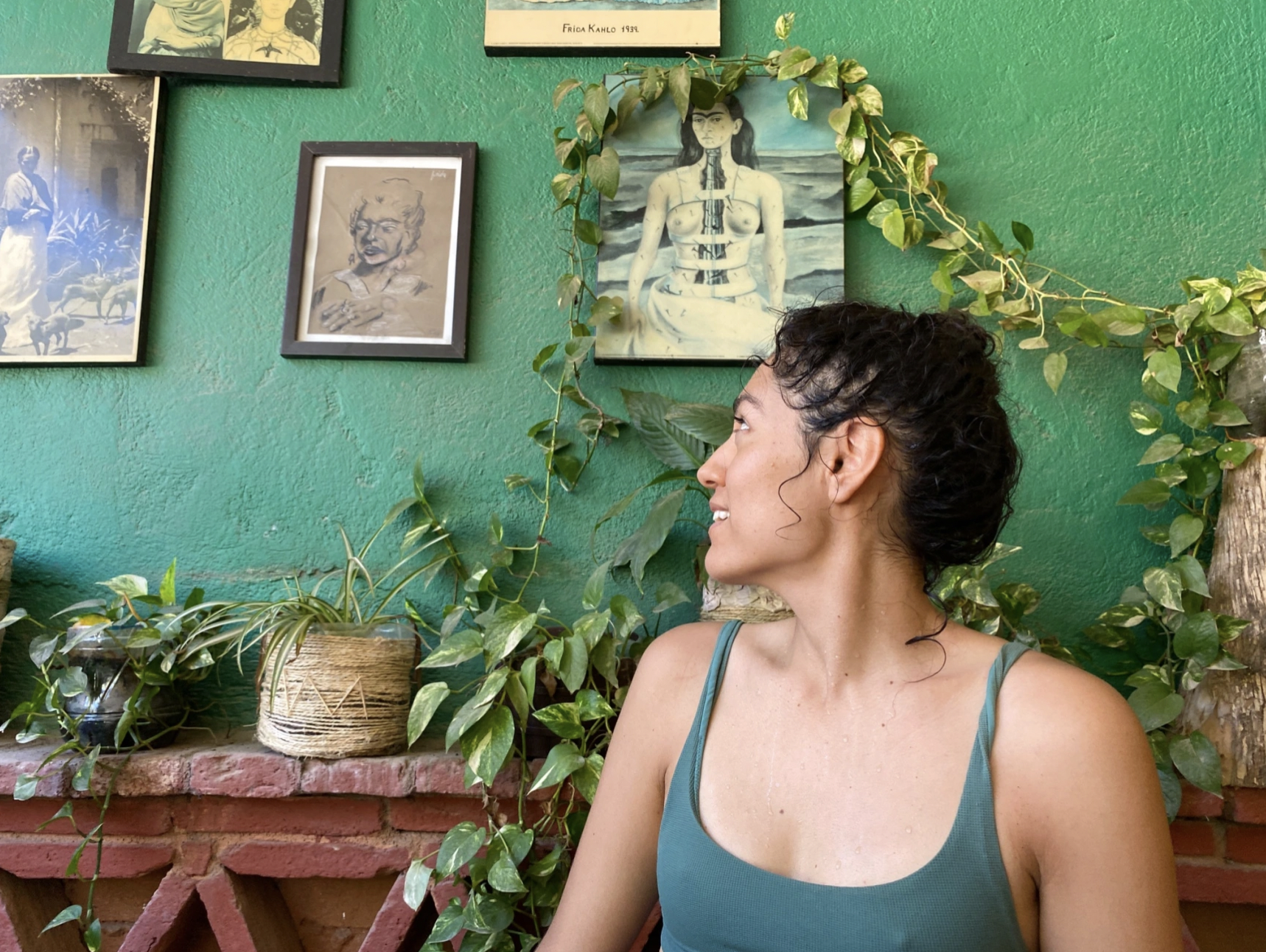 Anasheila at a café in Mazunte, Oaxaca
