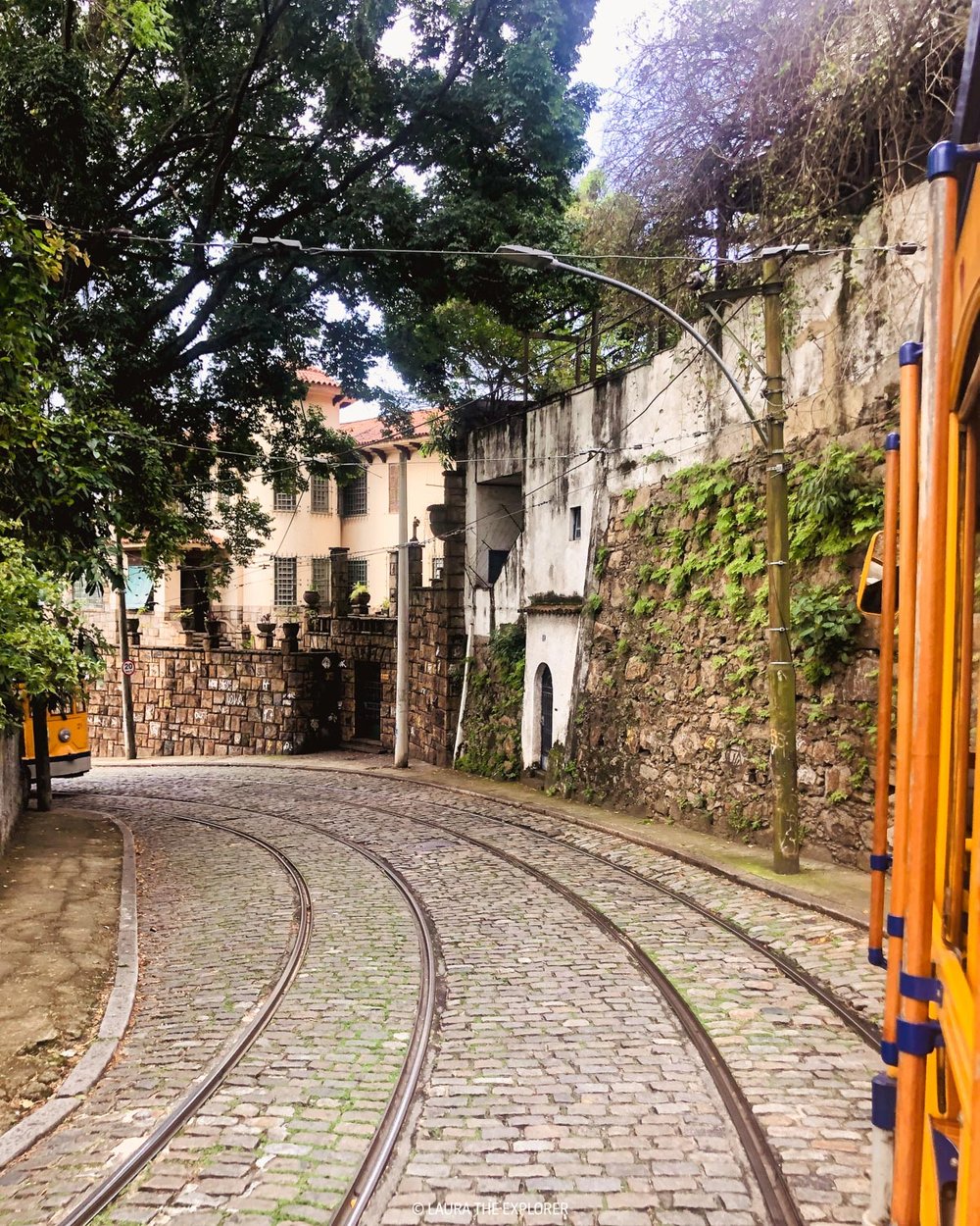 taking the tram through santa teresa in rio de janeiro