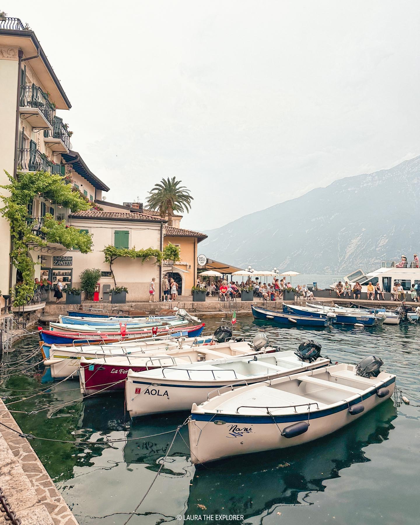 boats in the limone sul garda old marina