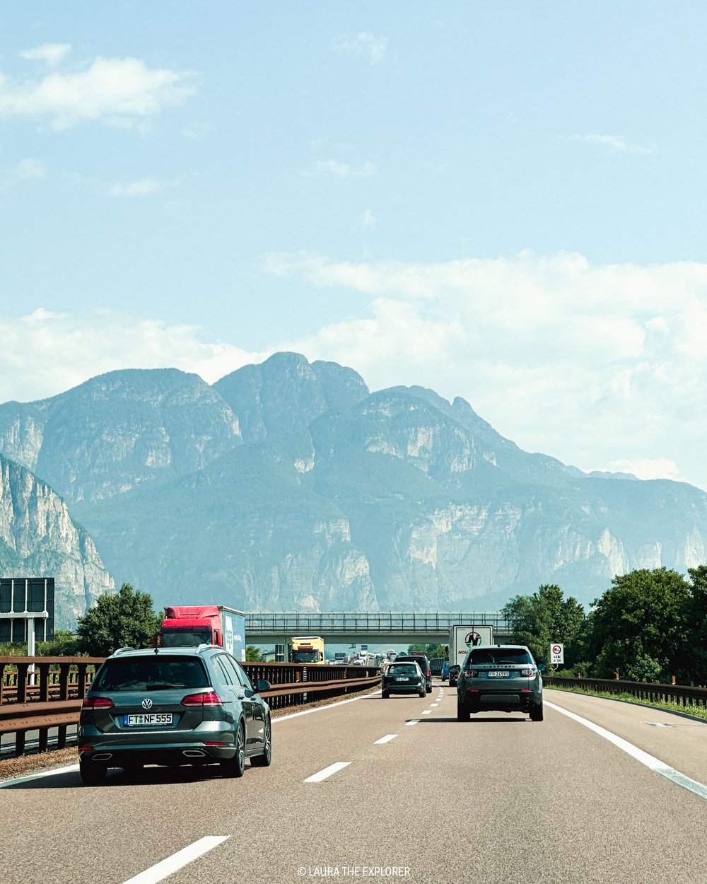 autostrada from lake garda to the dolomites