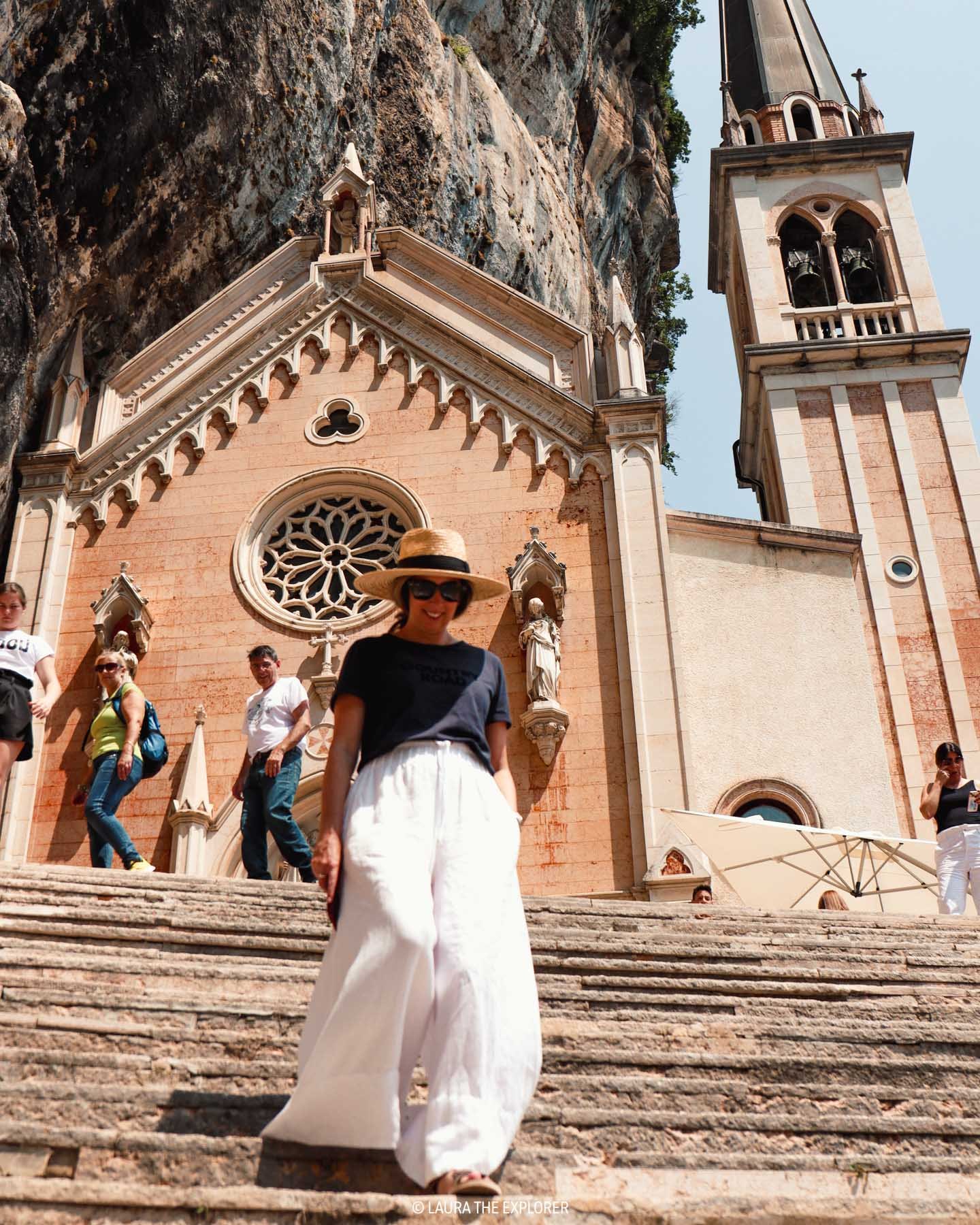 laura the explorer at madonna della corona in summer