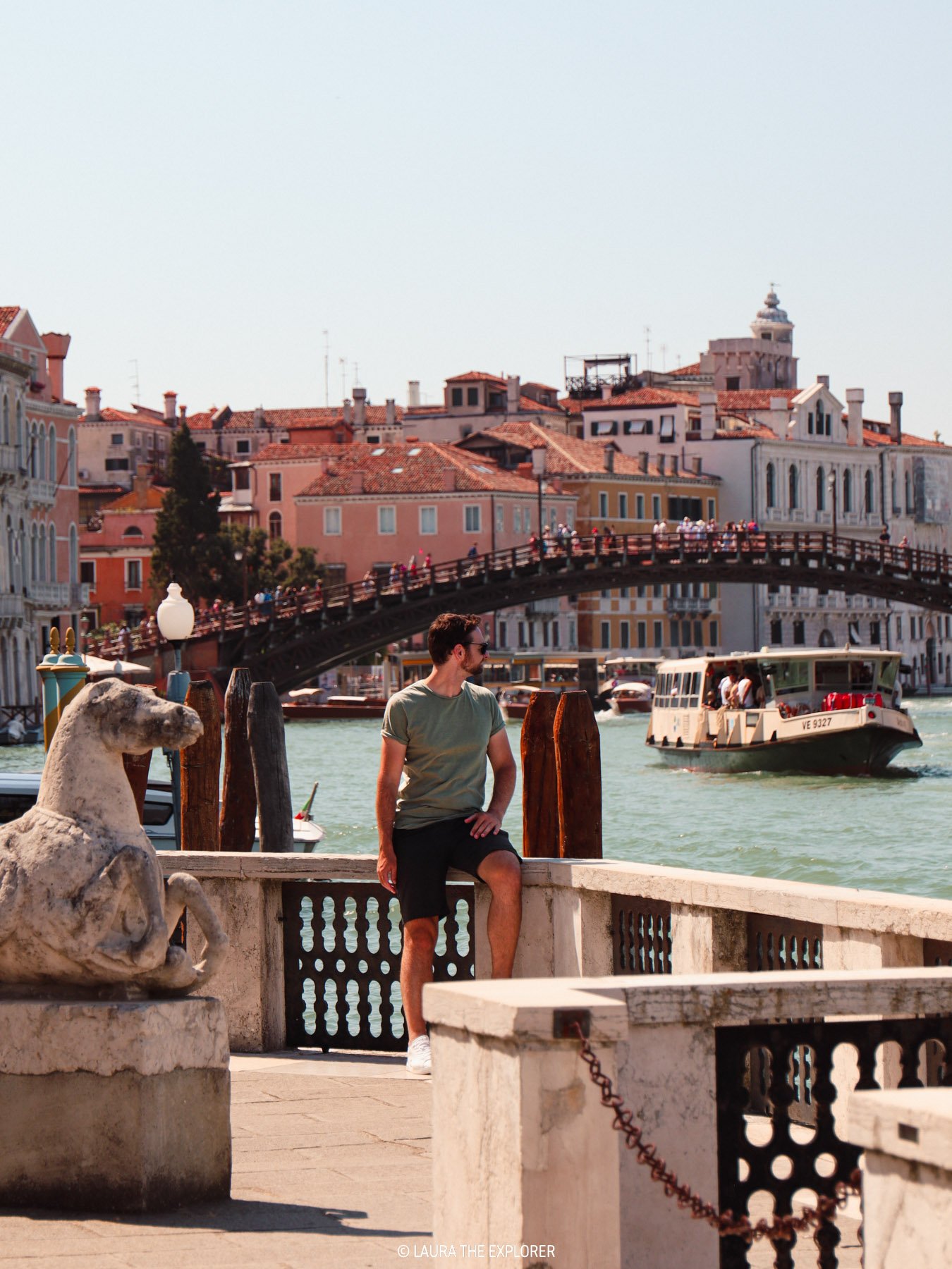 man outside the peggy guggenheim venice