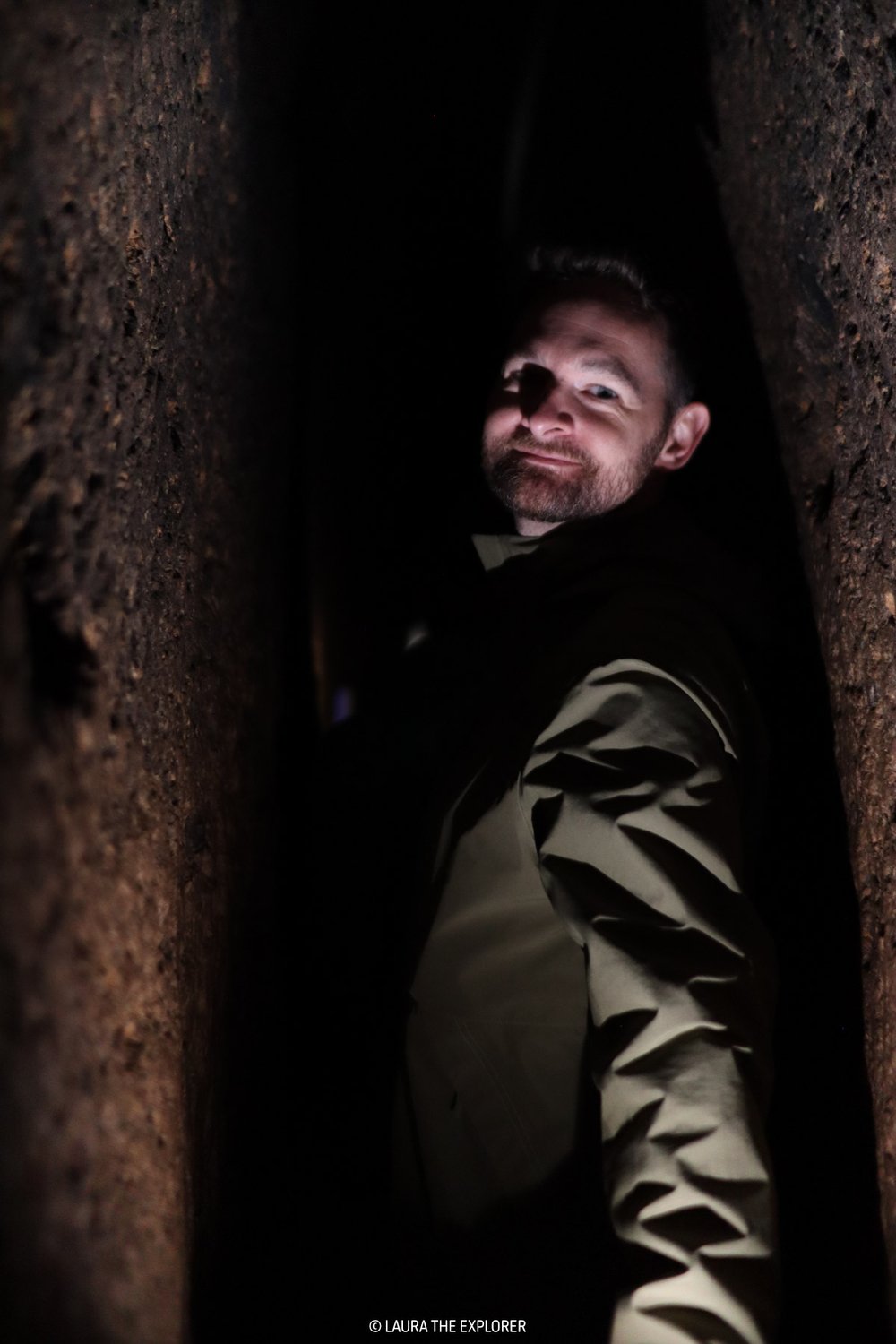 dan in the narrow tunnels of subterranean naples