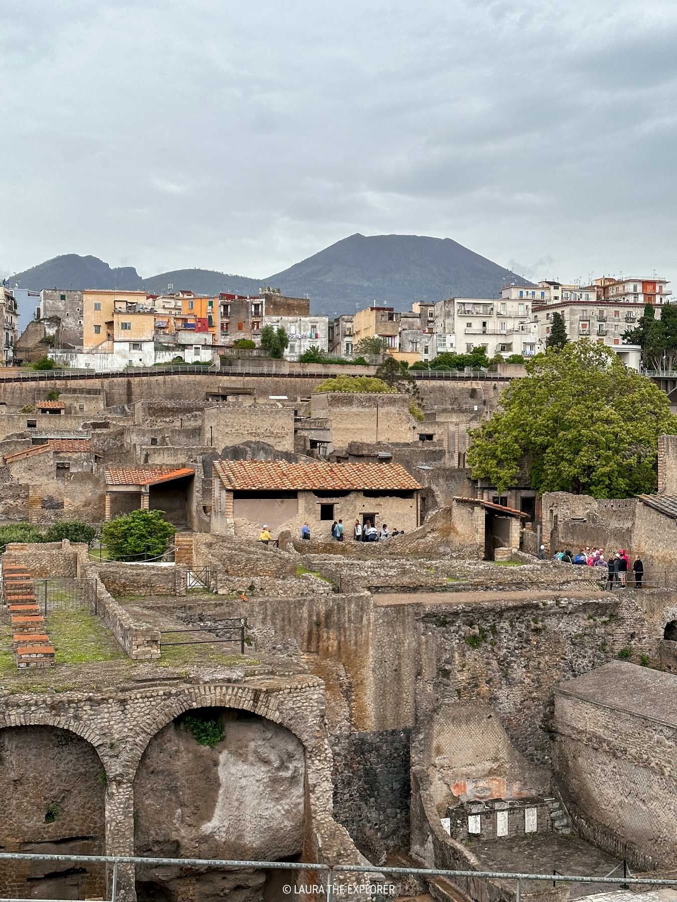 view of modern and ancient ercolano