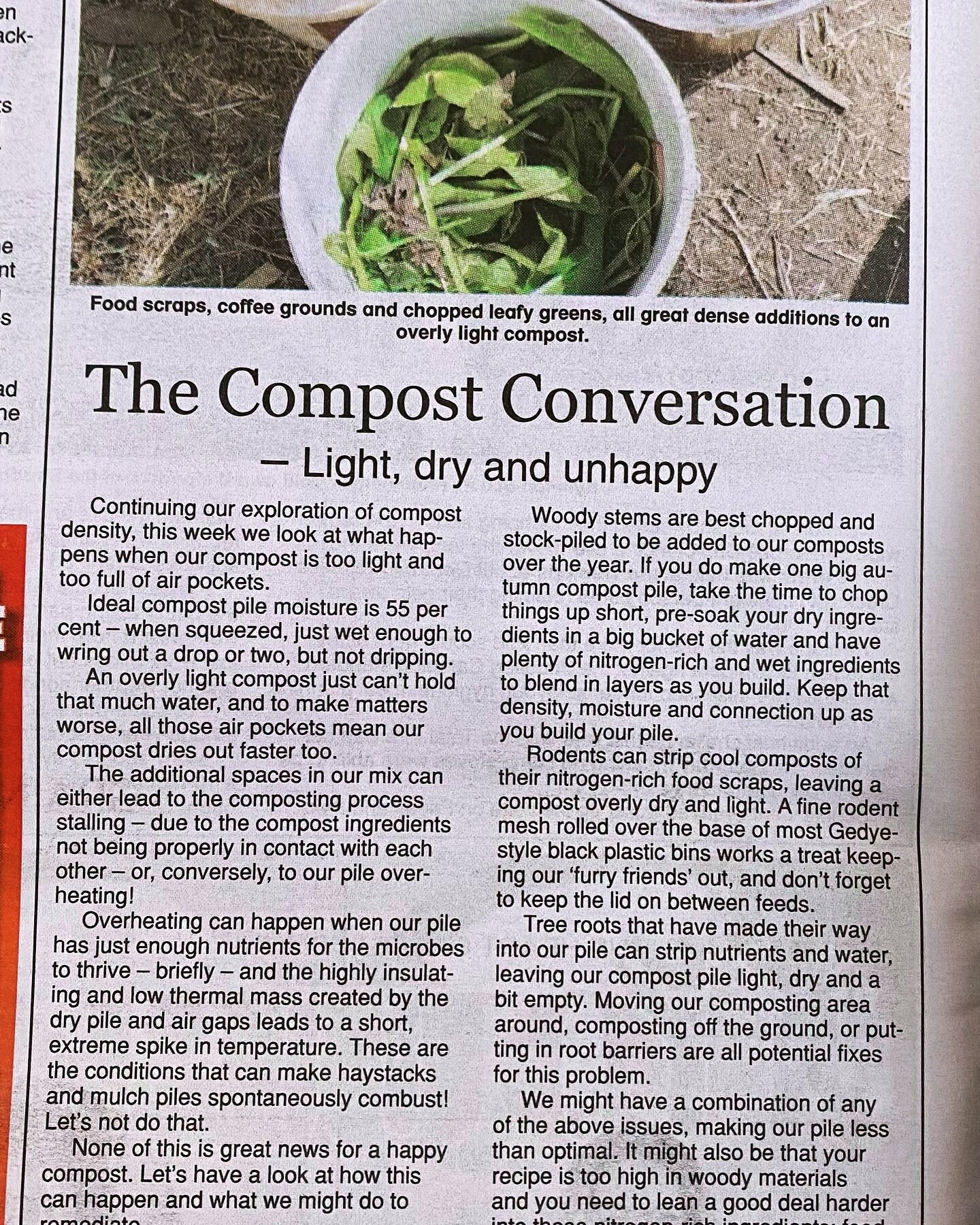 I&rsquo;ve lost count of these columns! So much to talk about on the way to great compost&hellip; we are getting more questions rolling in&hellip; keep &lsquo;em coming! 

This week we discuss the Goldilocks of density, not too light, not too dry, bu