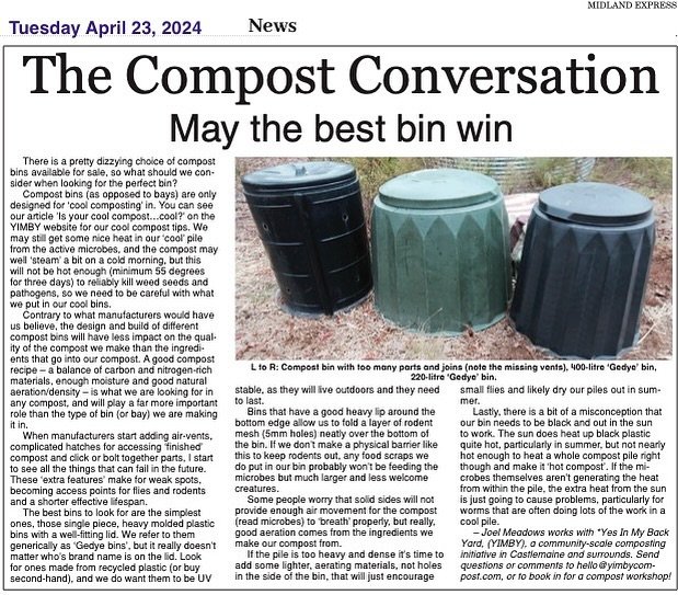 #35. Ok ok, it&rsquo;s not all about making YIMBY bays, many of you already have a bin&hellip; or are getting one&hellip; how to make the most of it.. 
tell us your story of making great compost in your bin! Is it true? Is it possible? #yimbycompost