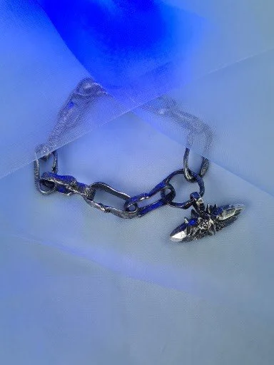 Custom crystallized set in sterling silver