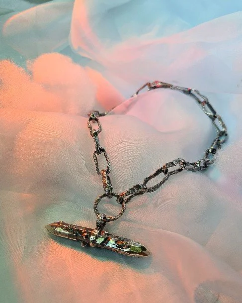 Custom crystallized set in sterling silver