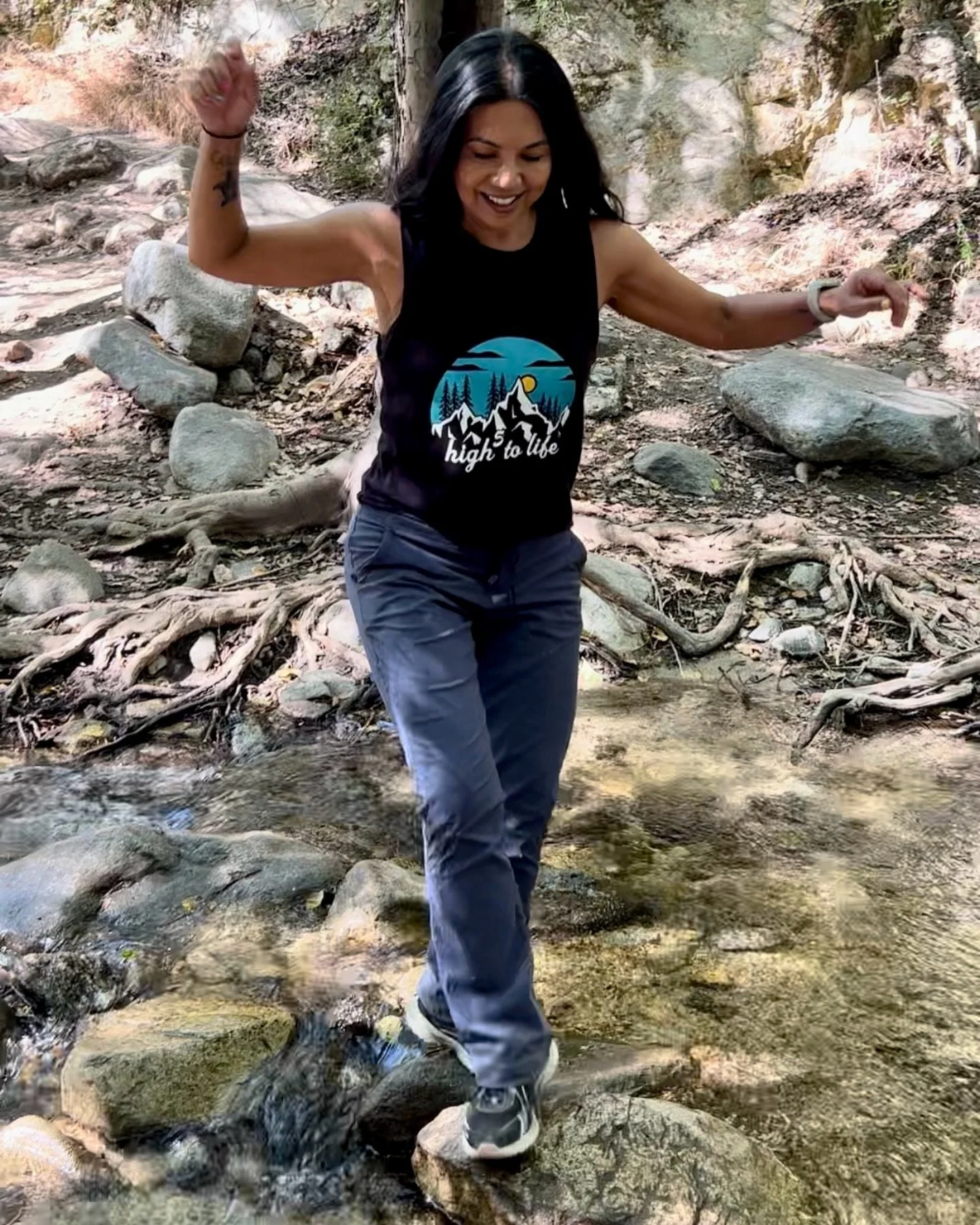 Balance @h5tolife 
.
.
#activelife #over50 #experiencesoverthings #optoutside #hikersofinstagram #outdoors #trailcanyonfalls