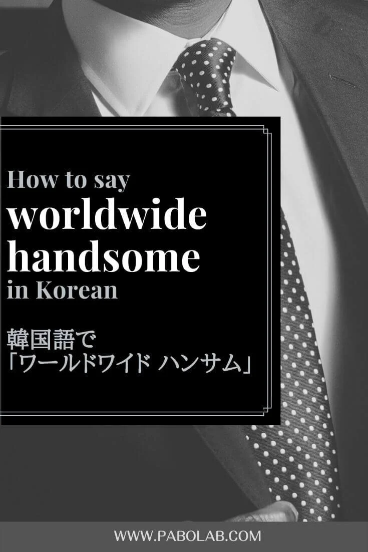 How To Say Worldwide Handsome In Korean 韓国語でワールドワイドハンサム 잘생겼다