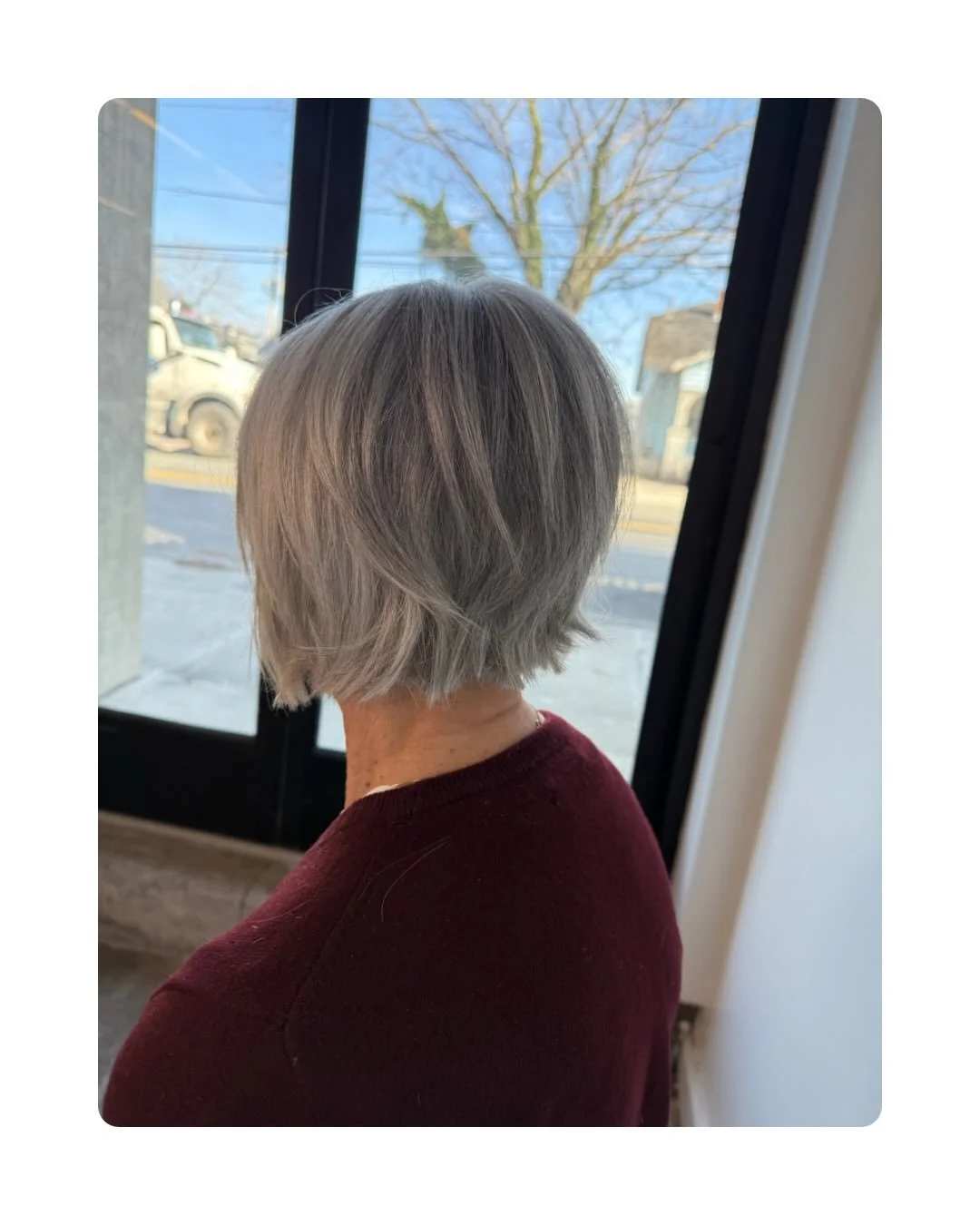 Before &amp; After on @jaime_oneway &lsquo;s mama! 🩶 Stunning per usual! 

#beforeandafter #hairtransformation #chapelhill #nchairsalon #tothewoods