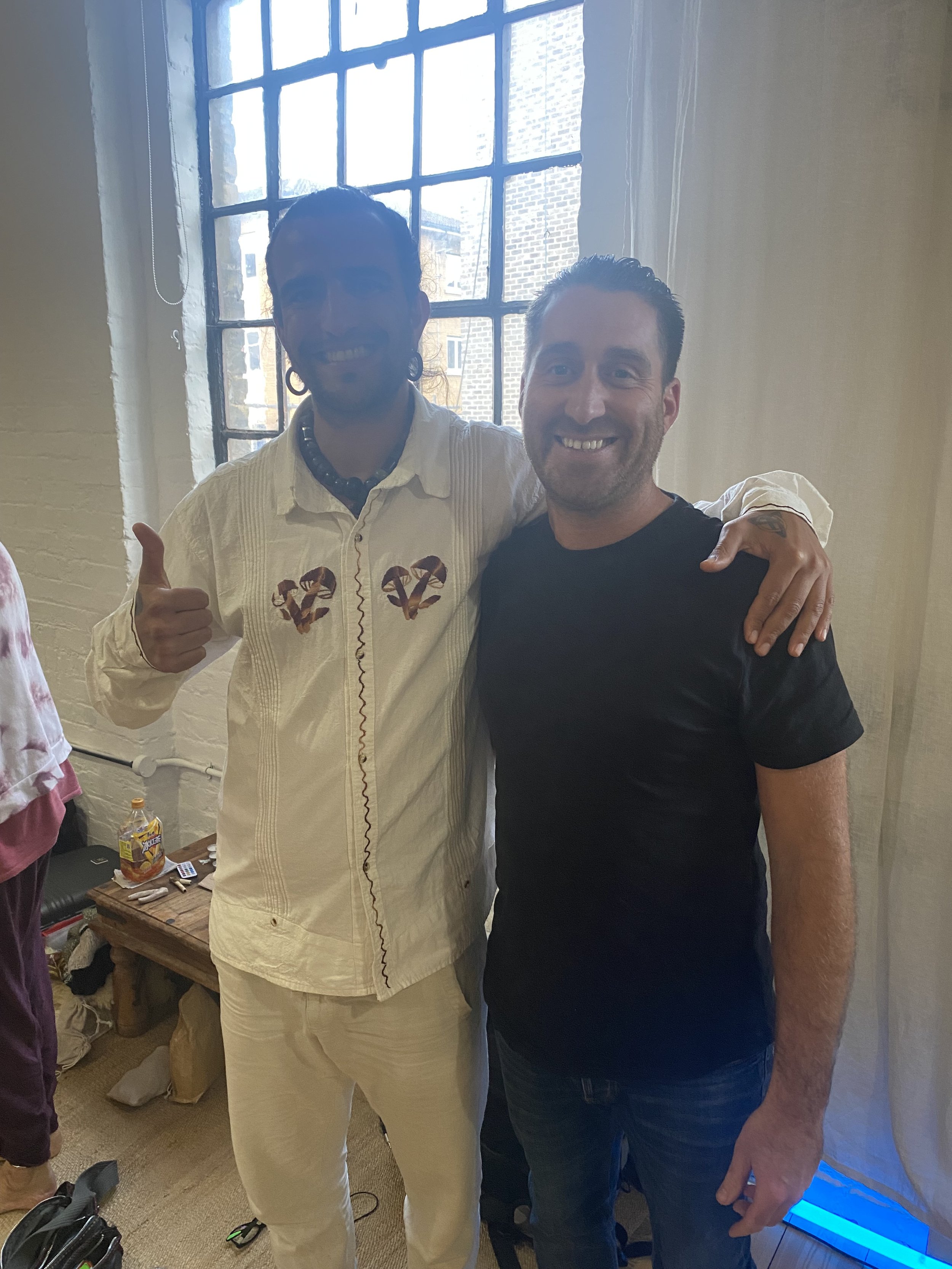 Hapé facilitator training with Ahau Samuel (left)