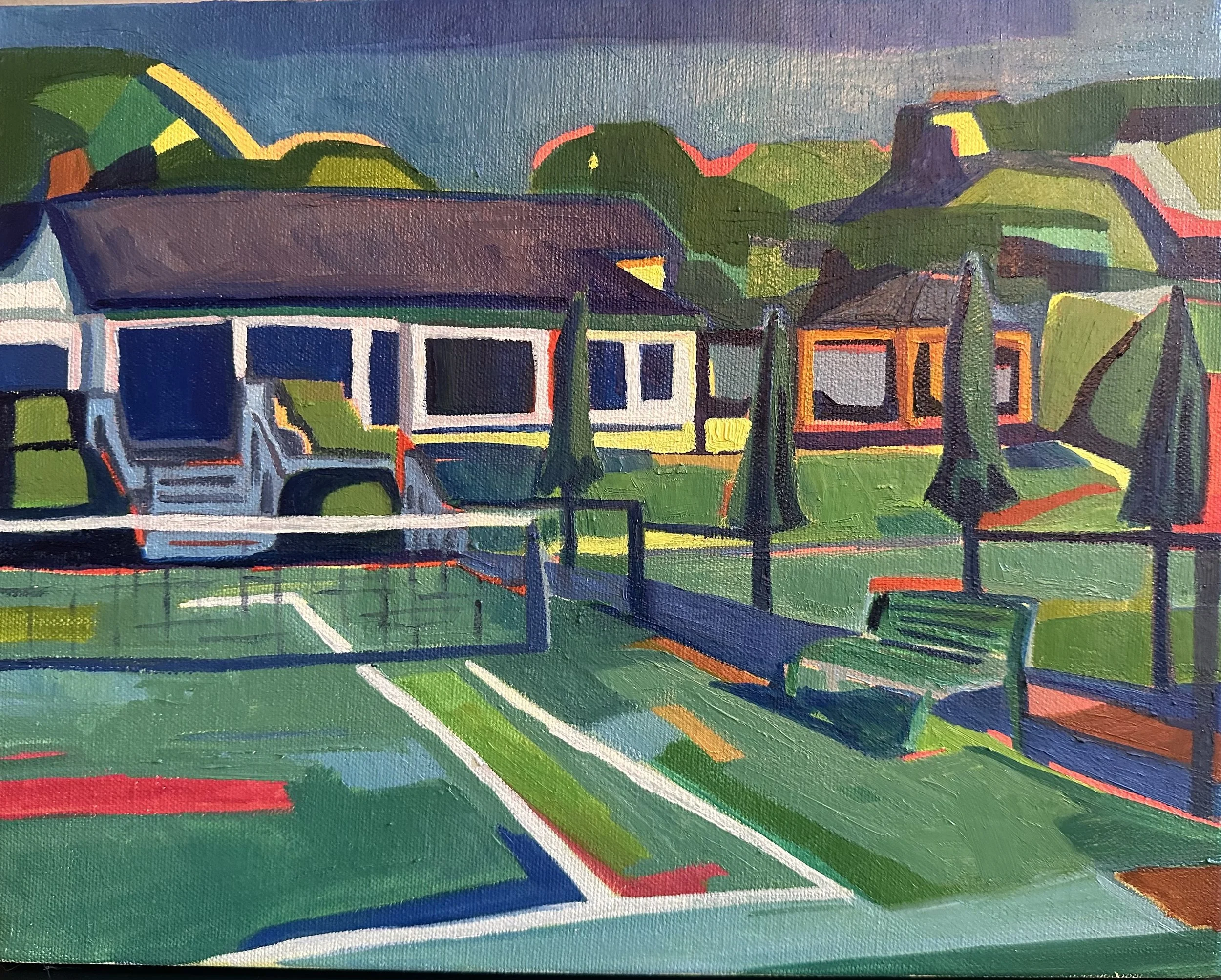 The Spartanburg Athletic Club, 11"x14", Oil on canvas