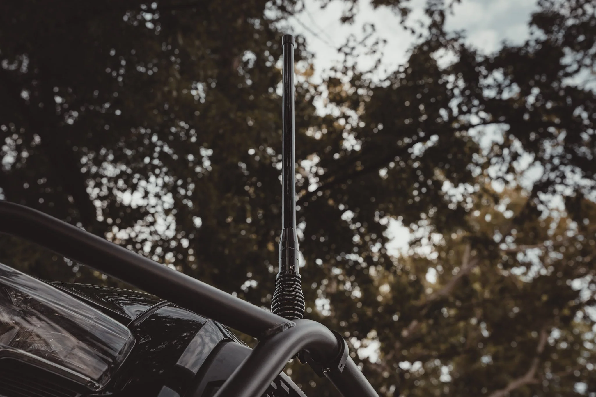 Midland Highland Bull Bar Antenna mounted on front bumper on Toyota Tacoma