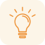 Lightbulb icon symbolizing ideas or innovation.