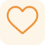 A simple light orange heart icon on a white background.