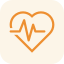Orange heart with a heartbeat line through it