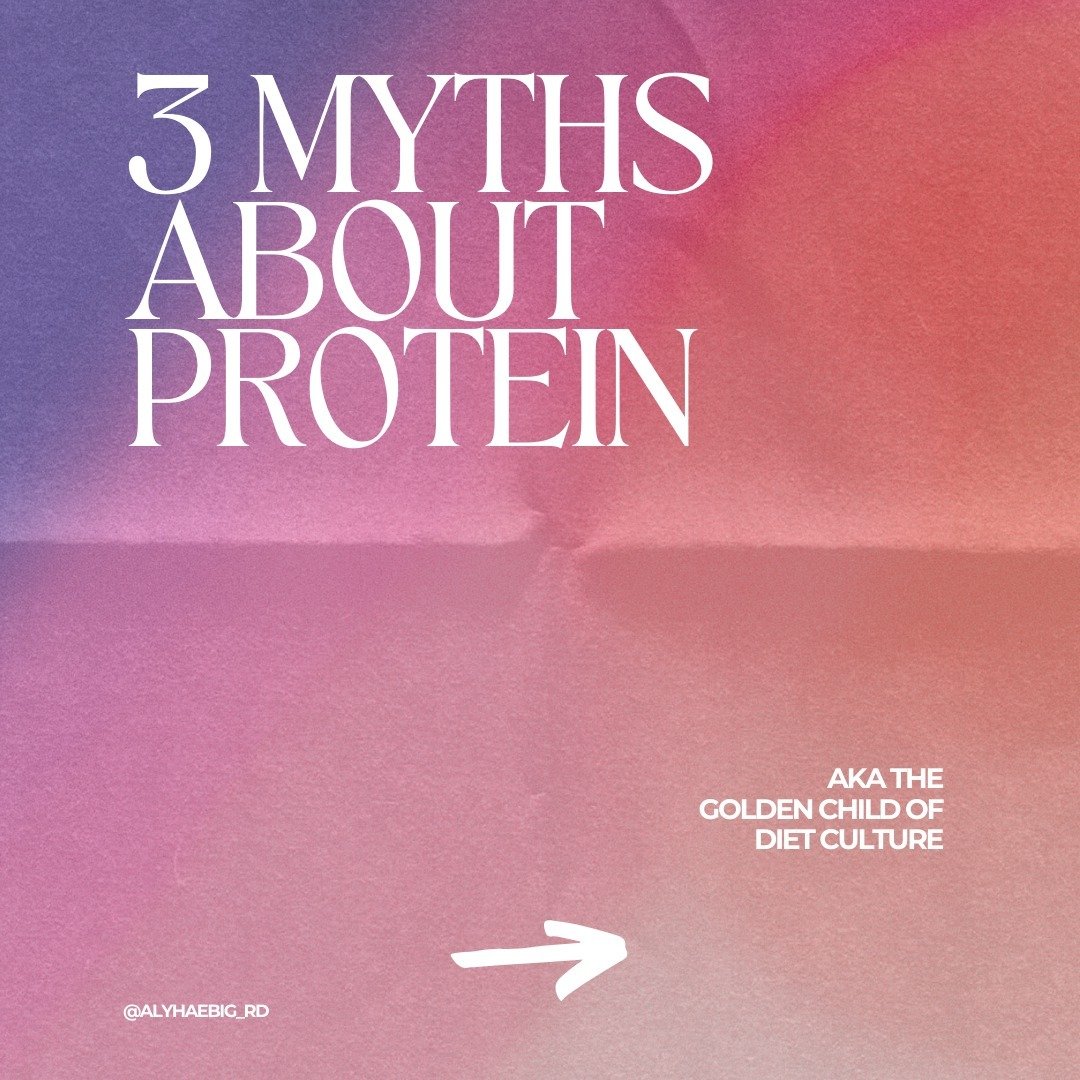 💫Let's talk about the golden child of diet culture AKA protein!

Protein gets ALL of the love these days and, while it does a lot for our bodies, there are definitely some myths floating around that it's time we address:

1️⃣ Protein gives you energ