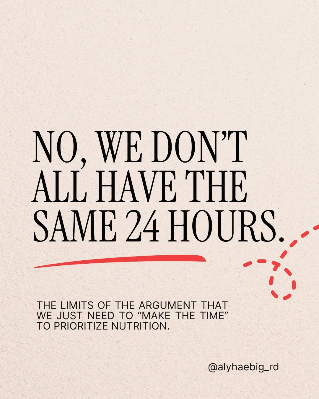 🙄It's giving privilege, not truth...

Because, no, we do not all have the same access to our time.

A family of five where both parents work 9-5 jobs will have a different capacity to cook dinner than a couple in their 30s where one works from home.
