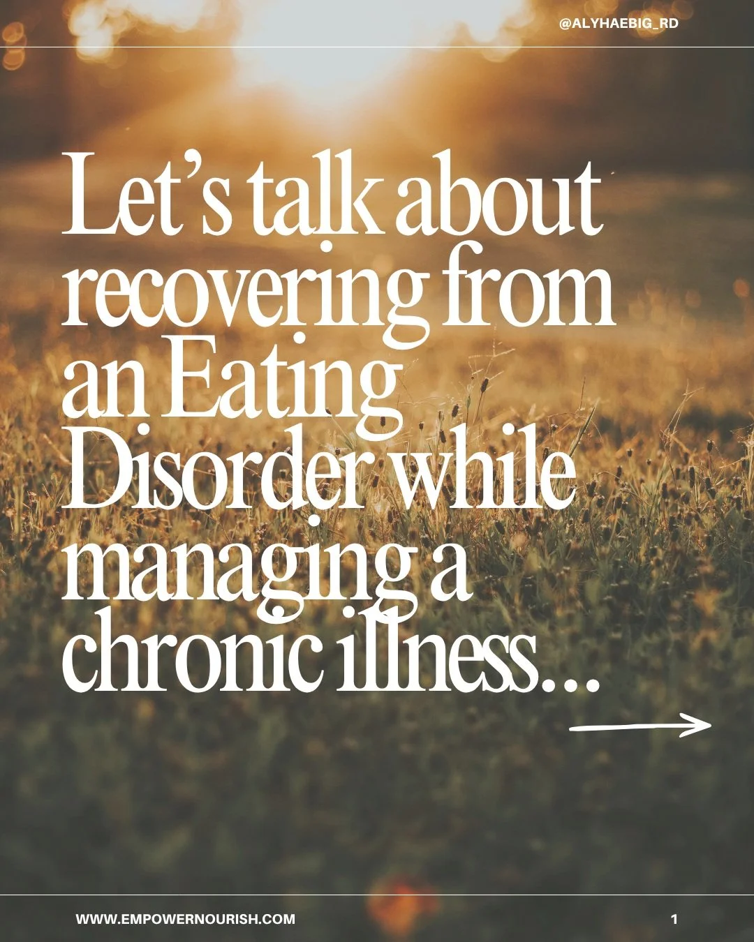 Things get messy when ED recovery meets managing a chronic illness...🥴
Let's talk about it:

Problem #1: What takes priority?

Should you try a diet that might improve your chronic condition but could also be restrictive &amp; triggering ED habits?
