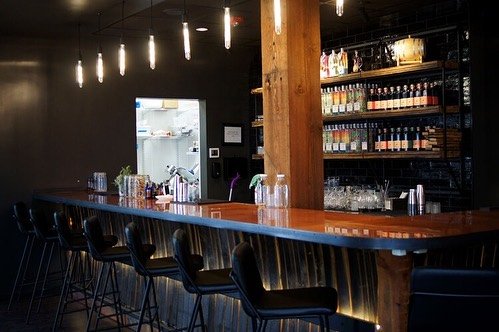 Barrel staves and boxcar flooring are utilized @deviationdistilling to give these materials a second life and give the bar a warm and rustic feeling! Giving new life to materials makes us happy but comes with many unknowns. This project was both a ch